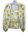 The Lulo Project Size S White, Yellow & Green Cotton Blend Flowers Top White, Yellow & Green / S