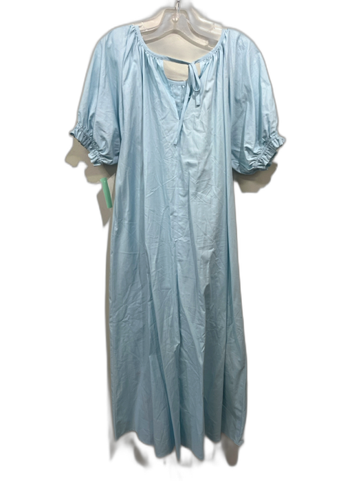 Fanm Mon Size S Light Blue & Multi Cotton Embroidered Flowers Dots Dress Light Blue & Multi / S