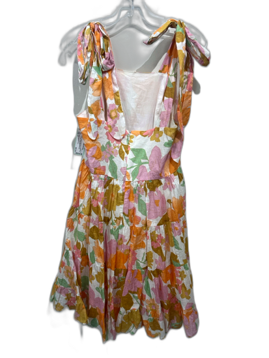 Mille Resort & Travel Size S White, Orange & Multi Print Cotton Floral Dress White, Orange & Multi Print / S