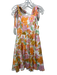 Mille Resort & Travel Size S White, Orange & Multi Print Cotton Floral Dress White, Orange & Multi Print / S