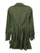 Veronica Beard Size 6 Army Fatigue Green Cotton Blend Long Sleeve Gathered Dress Army Fatigue Green / 6