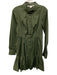 Veronica Beard Size 6 Army Fatigue Green Cotton Blend Long Sleeve Gathered Dress Army Fatigue Green / 6