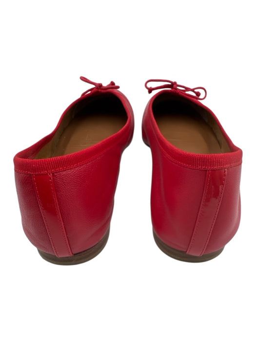 Margaux Shoe Size 40.5 Red Leather Round Toe Bow Detail Ballet Flats Red / 40.5