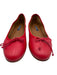 Margaux Shoe Size 40.5 Red Leather Round Toe Bow Detail Ballet Flats Red / 40.5