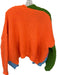 Karlie Size S Orange & Multi Acrylic Chunky Knit Color Block Open Front Sweater Orange & Multi / S