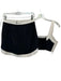 7 For All Mankind Size S Black & Cream Linen Blend High Waist Cropped Skirt Set Black & Cream / S