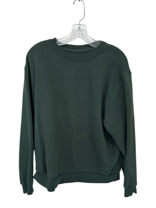 Lululemon Size Est S Forest Green Cotton Heathered Crew Neck Athletic Sweatshirt Forest Green / Est S