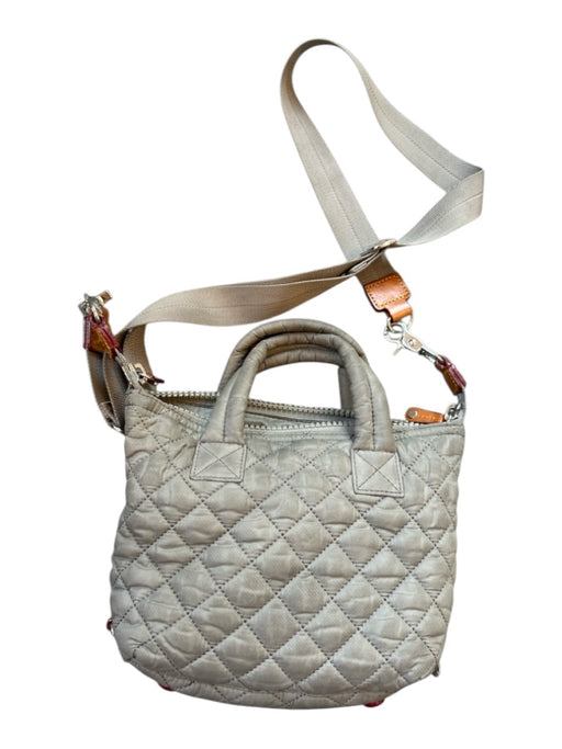MZ Wallace Gray & Brown Nylon Quilted Zip Close Crossbody Bag Gray & Brown / S
