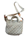MZ Wallace Gray & Brown Nylon Quilted Zip Close Crossbody Bag Gray & Brown / S