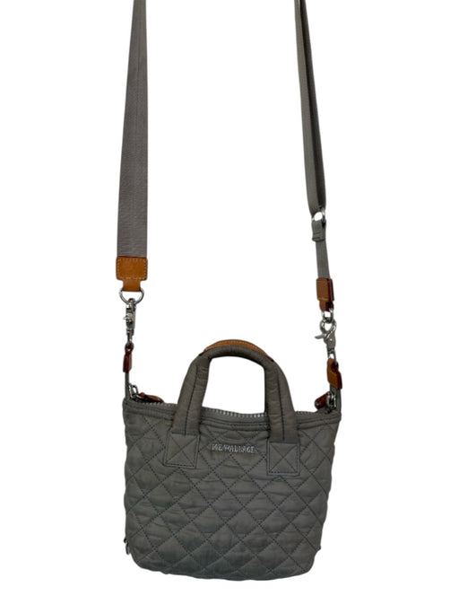 MZ Wallace Gray & Brown Nylon Quilted Zip Close Crossbody Bag Gray & Brown / S