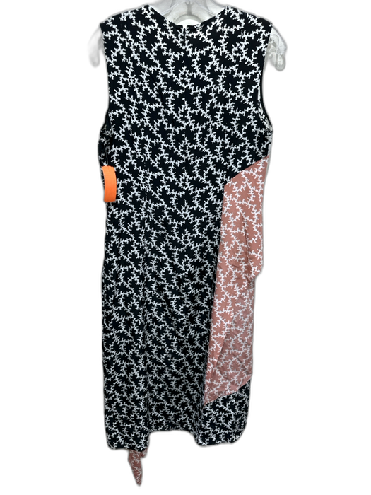 Diane Von Furstenberg Size 6 Black, White, Pink Silk Abstract Print Dress Black, White, Pink / 6