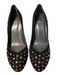 Stuart Weitzman Shoe Size 7 Black Suede Studs Round Toe Block Heel Pump Shoes Black / 7