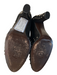 Stuart Weitzman Shoe Size 7 Black Suede Studs Round Toe Block Heel Pump Shoes Black / 7