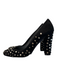 Stuart Weitzman Shoe Size 7 Black Suede Studs Round Toe Block Heel Pump Shoes Black / 7