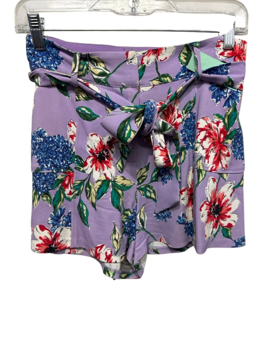 Parker Size 6 Purple, Red, Green Viscose Blend High Rise Floral Pockets Shorts Purple, Red, Green / 6