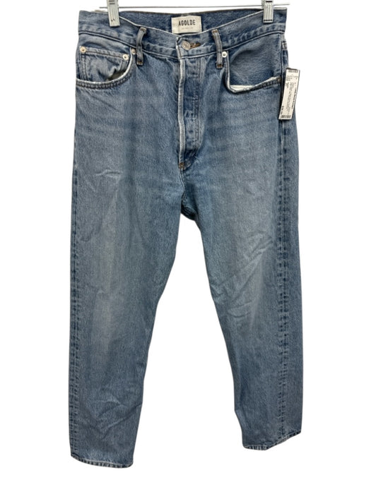 Agolde Size 27 Light Wash Cotton Denim Button Fly High Rise Slim Straight Jeans Light Wash / 27