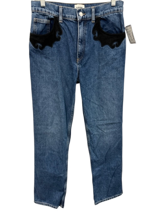 Claudie Pierlot Size 38 Medium Wash Cotton Denim Faux Suede Western Jeans Medium Wash / 38