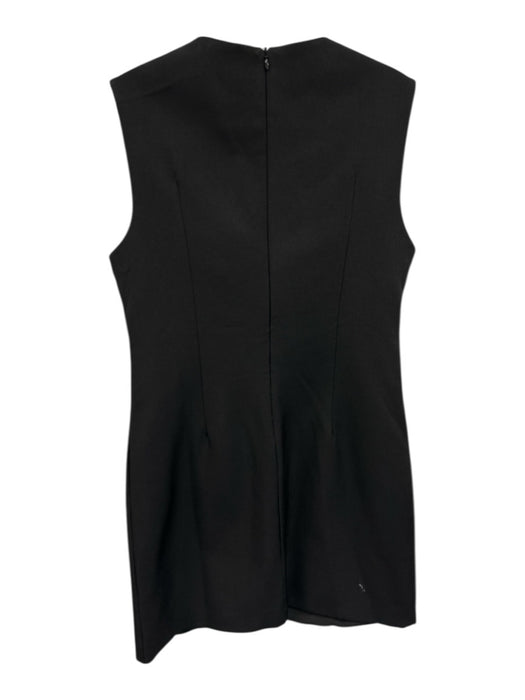 JardinVue Size M Black & Cream Sleeveless Floral Applique Mini Dress Black & Cream / M