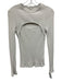 Agolde Size S White Cotton & Spandex Long Sleeve Cut Out Rib Knit Top White / S