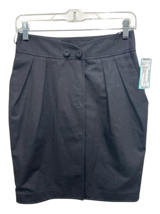 Moschino Couture Size 6 Black Cotton & Linen. Snap Button Pleated Skirt Black / 6