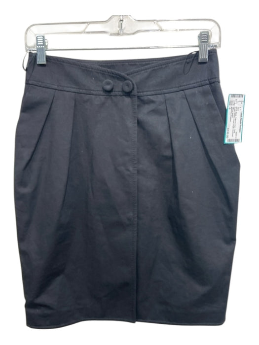 Moschino Couture Size 6 Black Cotton & Linen. Snap Button Pleated Skirt Black / 6