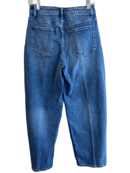 Quince Size 27 Medium Wash Cotton Blend High Rise Zip Fly Whiskering Jeans Medium Wash / 27