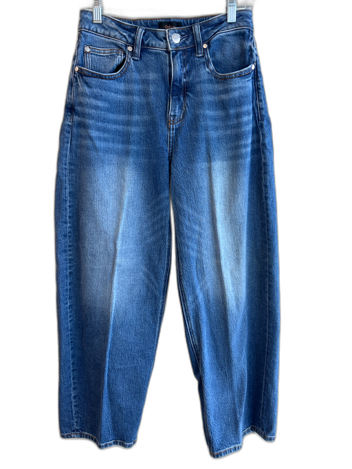 Quince Size 27 Medium Wash Cotton Blend High Rise Zip Fly Whiskering Jeans Medium Wash / 27