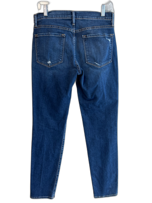 Frame Size 26 Medium dark wash Cotton High Rise Distressed Straight Leg Jeans Medium dark wash / 26