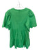 English Factory Size S Green Cotton Short Sleeve Back Zip Scalloped Dress Green / S