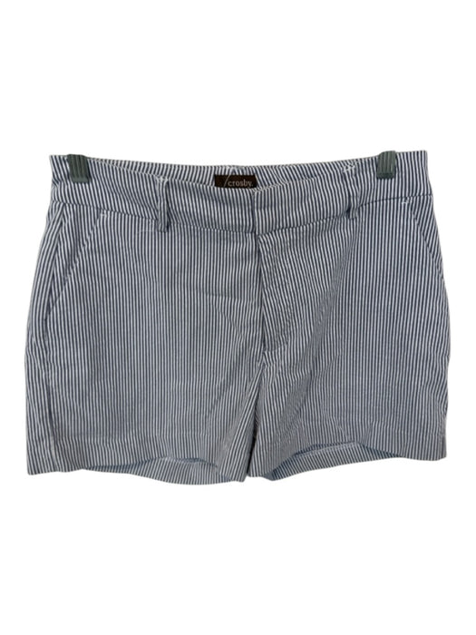 Crosby Size 4 Blue & White Cotton Front Pockets Striped Shorts Blue & White / 4