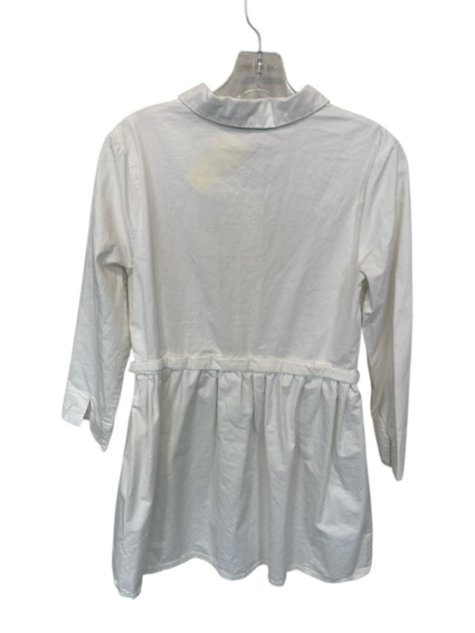 English Factory Size S White Cotton Long Sleeve Buttons Collar Dress White / S