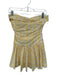 Mable Size M Yellow & Green Cotton Strapless Flowers Back Zip Dress Yellow & Green / M