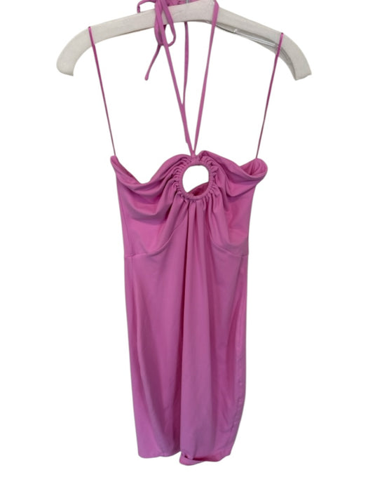 Susana Monaco Size M Bubblegum Pink Nylon Blend Halter Neck Keyhole Front Dress Bubblegum Pink / M