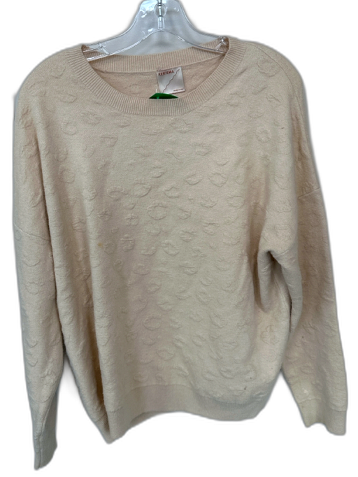 Kerisma Size S/M Tan Angora Blend Long Sleeve Animal Print Sweater Tan / S/M