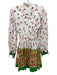 Banjanan Size XS White, Green & Multi Cotton Floral Paisley Button Front Dress White, Green & Multi / XS