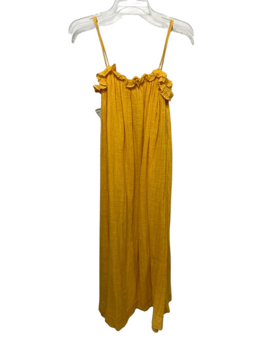 Apiece Apart Size S Marigold Yellow Cotton Blend Spaghetti Strap Midi Dress Marigold Yellow / S