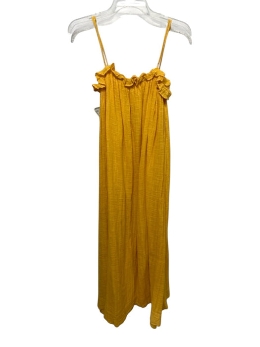 Apiece Apart Size S Marigold Yellow Cotton Blend Spaghetti Strap Midi Dress Marigold Yellow / S