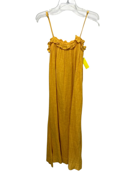 Apiece Apart Size S Marigold Yellow Cotton Blend Spaghetti Strap Midi Dress Marigold Yellow / S