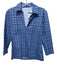 J. McLaughlin Size XS Mixed Blues Nylon Blend Grid Print Collared V Neck Top Mixed Blues / XS