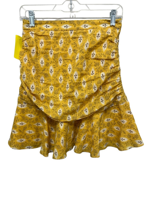Veronica Beard Size 2 Yellow, White & Brown Cotton & Silk Botanical Print Skirt Yellow, White & Brown / 2
