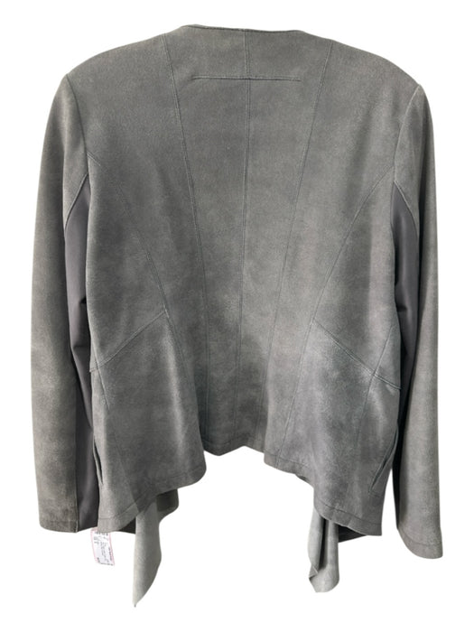 USA Size S Gray Taupe Leather Suede Long Sleeve Open Jacket Gray Taupe / S