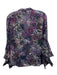 Etcetera Size 4 Purple, Black, Multi Silk Long Sleeve Floral Sheer Top Purple, Black, Multi / 4