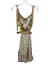 Cleobella Size S White & Brown Cotton Button Up Tie Shoulder Pockets Dress White & Brown / S
