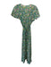 Poupette St. Barth Size S Green & Multi Viscose Floral Cap Sleeve Wrap Dress Green & Multi / S