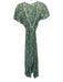 Poupette St. Barth Size S Green & Multi Viscose Floral Cap Sleeve Wrap Dress Green & Multi / S