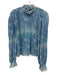 Ganni Size 38 Mixed Blues Polyester Accordion Pleats Long Balloon Sleeve Top Mixed Blues / 38
