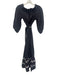 Sachin & Babi Size S Navy Blue & White Linen Off Shoulder Shirred Top Dress Navy Blue & White / S