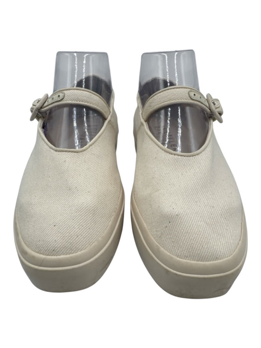 Loeffler Randall Shoe Size 7.5 Cream White textile upper Mary Jane Sneaker Flats Cream White / 7.5