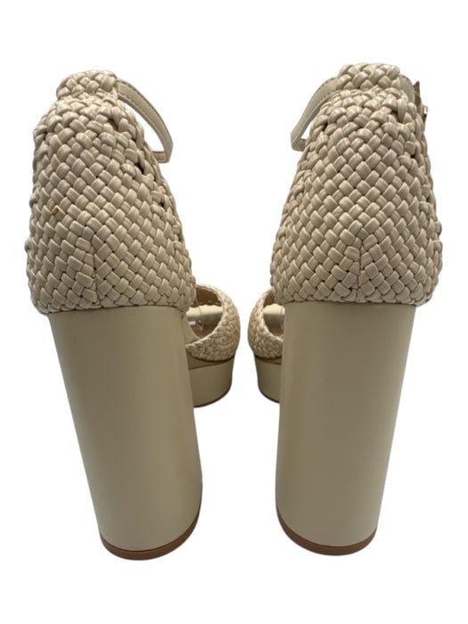 Sam Edelman Shoe Size 7.5 Cream White Synthetic Upper Woven Ankle Buckle Sandals Cream White / 7.5