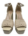 Sam Edelman Shoe Size 7.5 Cream White Synthetic Upper Woven Ankle Buckle Sandals Cream White / 7.5